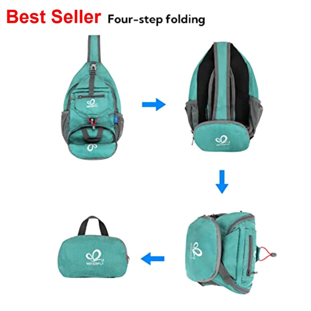 Water-Resistant Polyester Sling Backpack For Hiki… - image 7